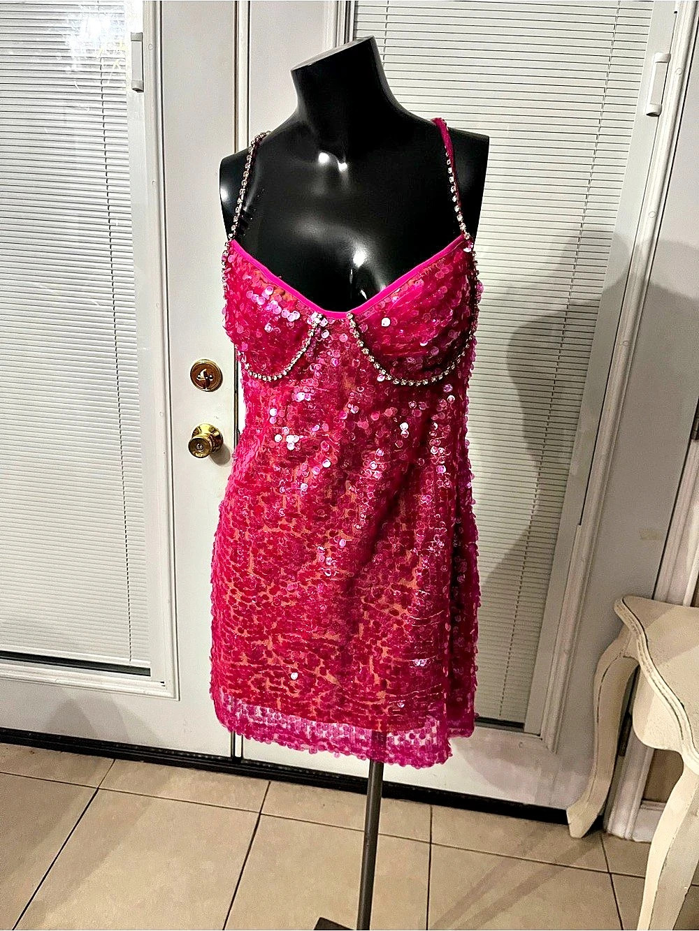 Fashion Nova Sequin Mini Dress in Pink Size Medium NWT